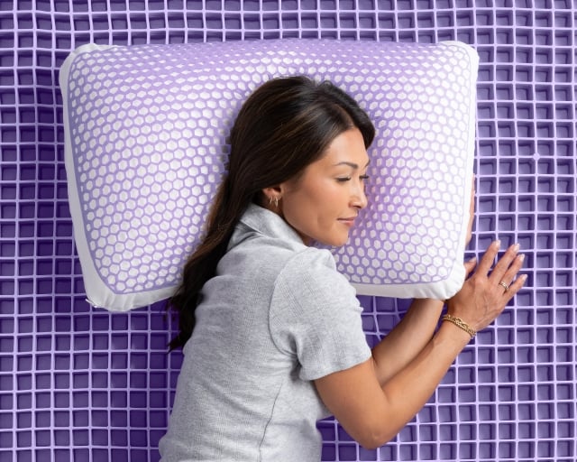 Woman sleeping on grid
