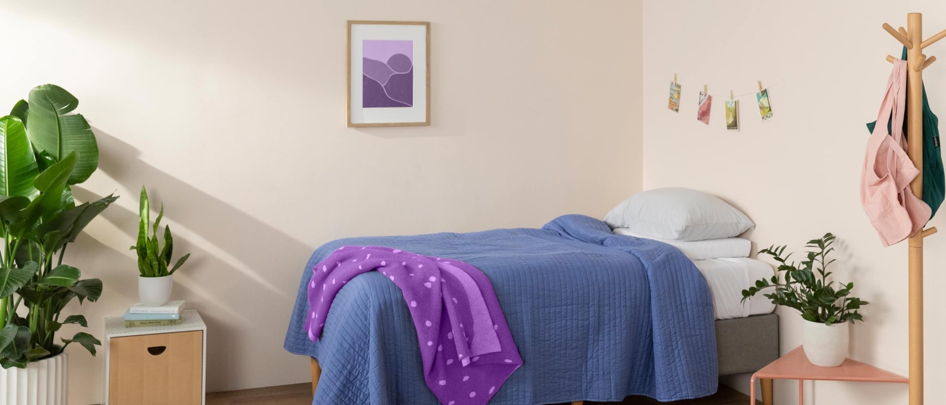 A standard twin mattress in a child’s bedroom. 