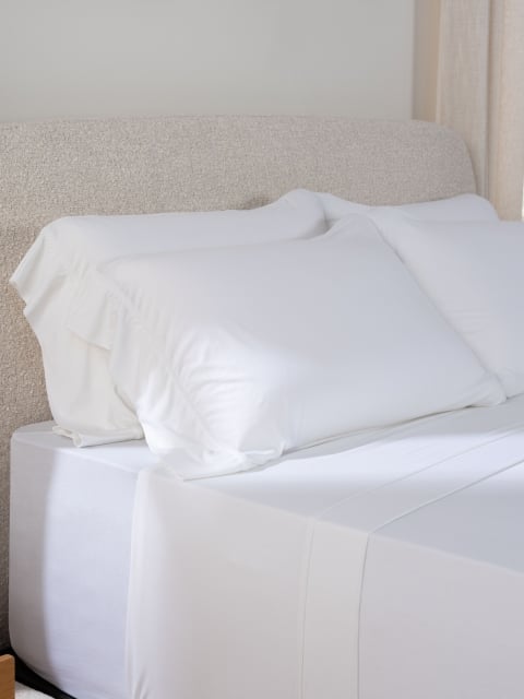 SS sheets white close up pillowcases